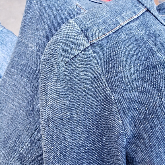 Diane Von Furstenberg High Collar Structured Denim Jacket - Picture 9 of 9